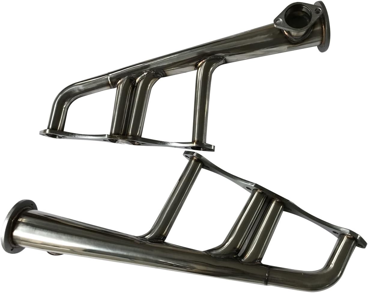 speedracingturbo EXHAUST LAKE STYLE HEADERS FOR SBC 265-400 V-8 CHEVYHOT ROD STREET RAT STAINLESS (size)