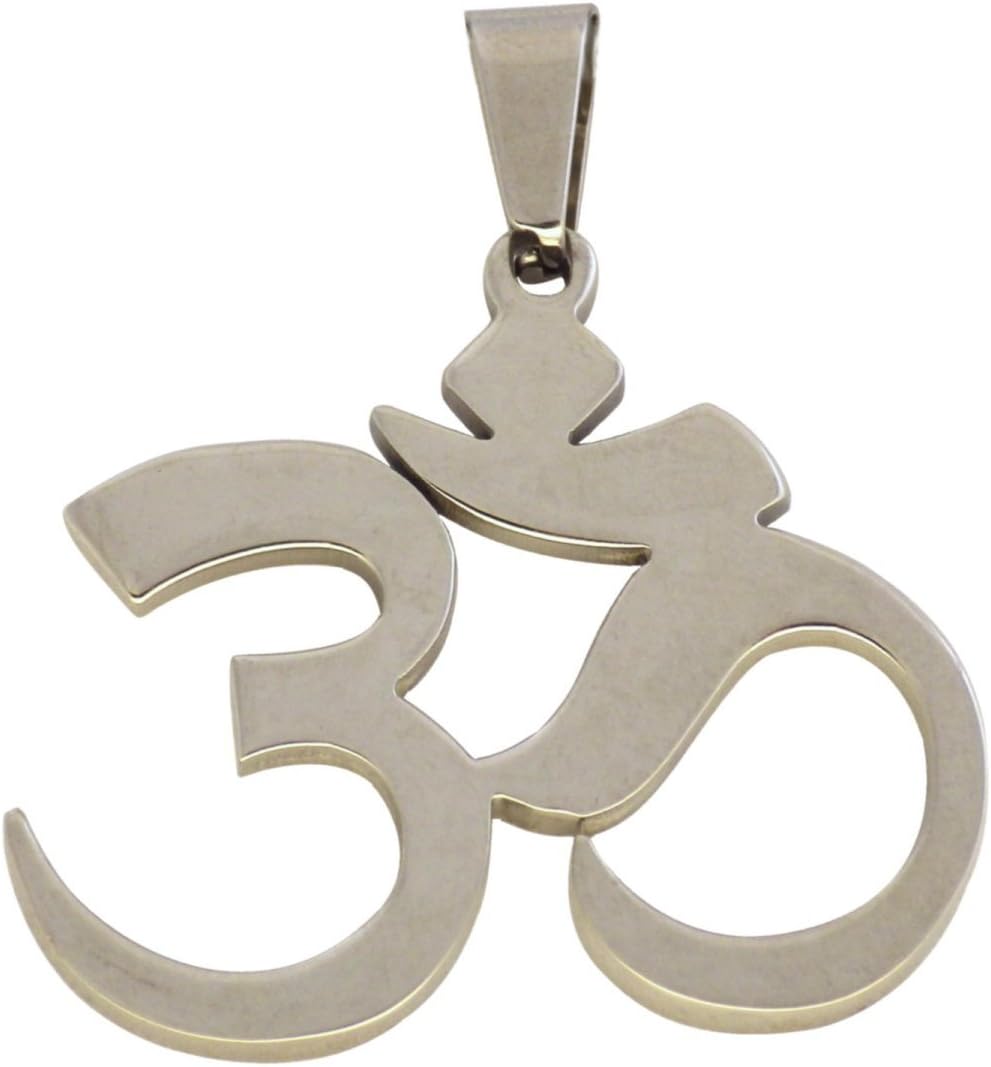 Fantasy Forge JewelryAum Necklace Womens Mens Stainless Steel Spiritual Yoga Meditation Ohm Pendant