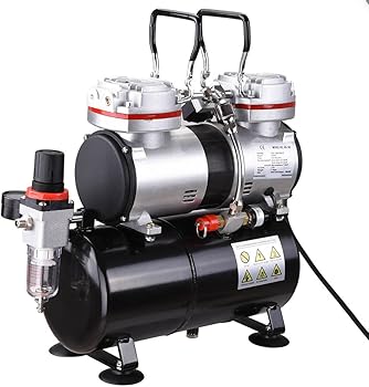 AW Pro Twin-Cylinder 1/3 HP Airbrush Compressor