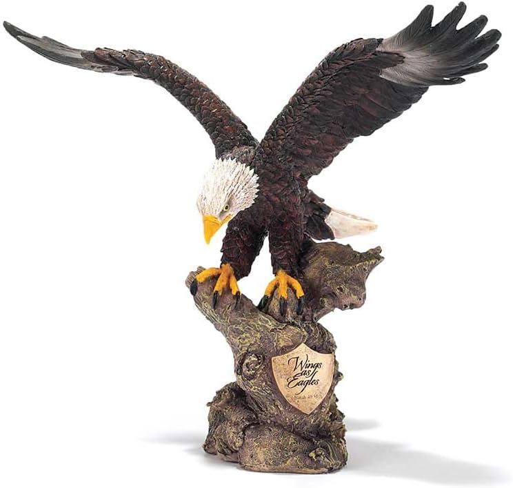 Dicksons Wings as Eagles Golden Shield Isaiah 40:31 Decorative 8 inch Bronze Finish Resin Stone Figurine