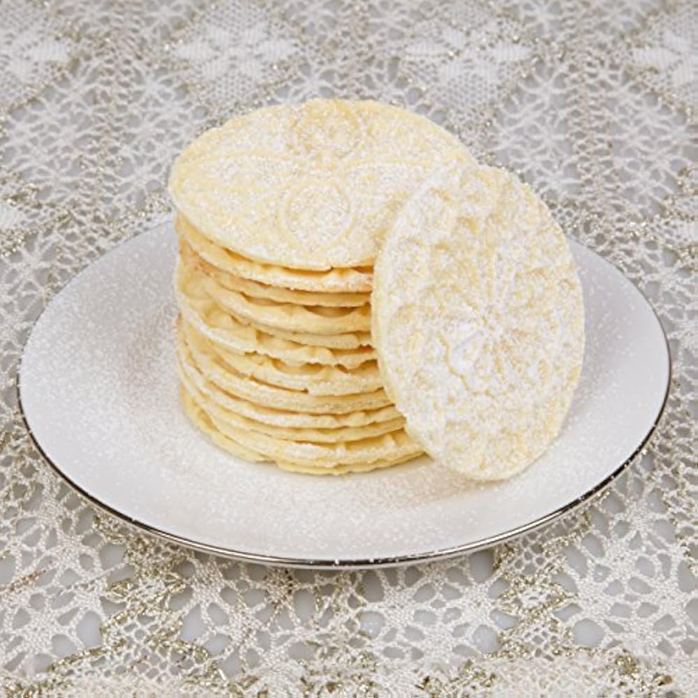 Mini Italian Pizzelle Waffle Maker Iron Makes Four 3 1/4 Inch