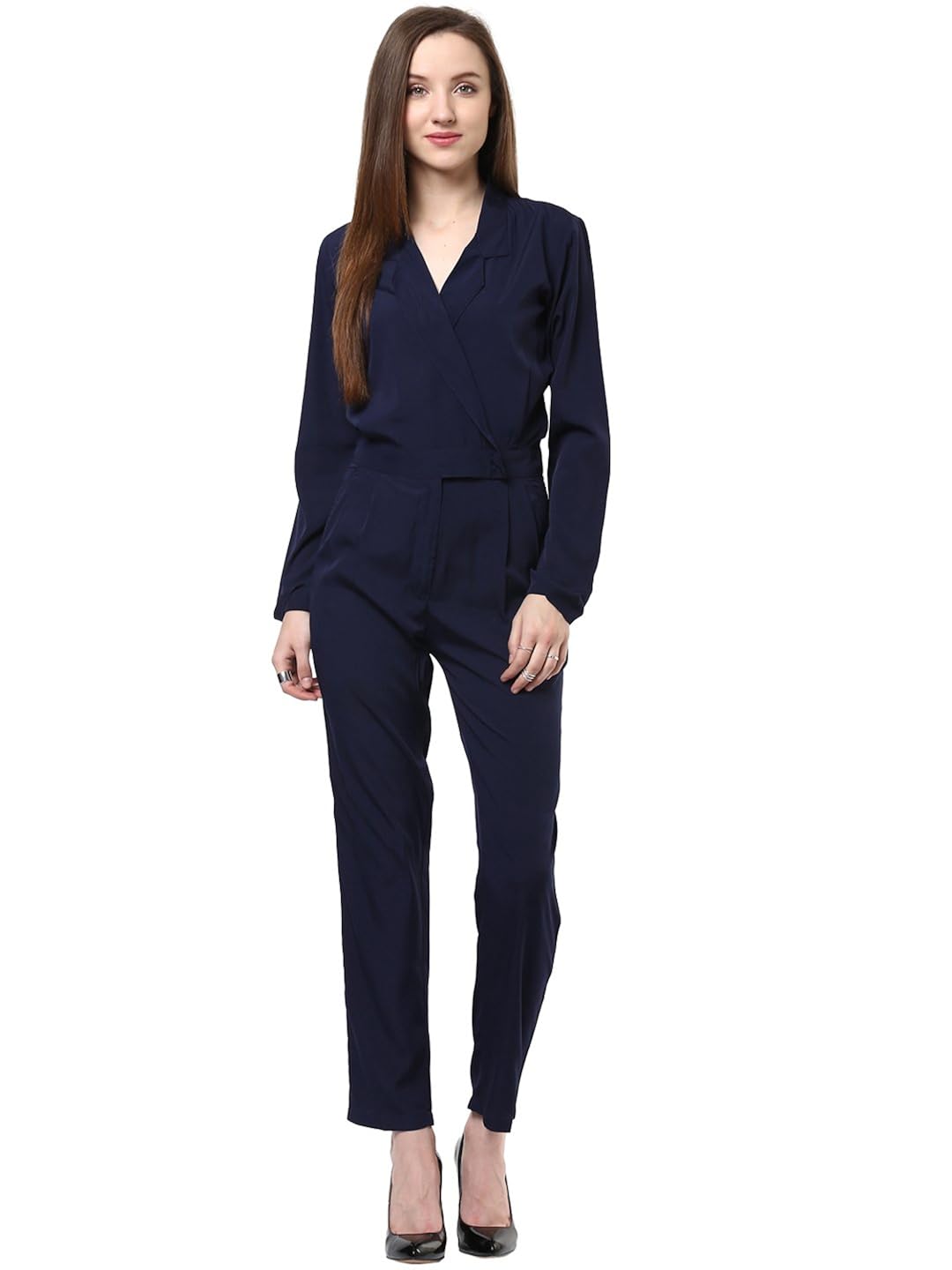 magnetic designs women's jacket style jumpsuit blues