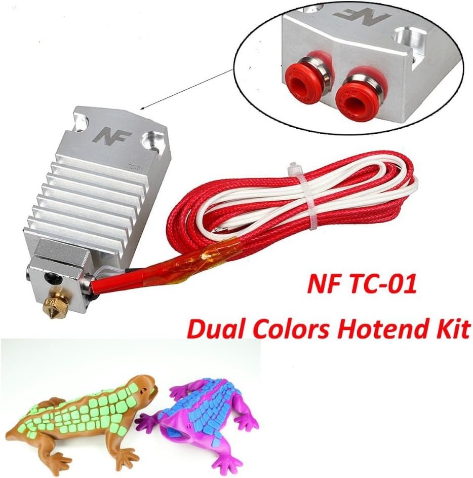 TWP 3D Printer accessories Multi-color Extruder 2 in 1 out Hotend NF TC-01 Dual Color Switching Hotend Kit for 0.4mm 1.75mm