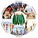 Hangnuo 5 PCS Hula Skirt Hawaiian Costume Set with Green Leaves Necklace Bracelets Headband, Luau Party Favors for Adults Women and Men