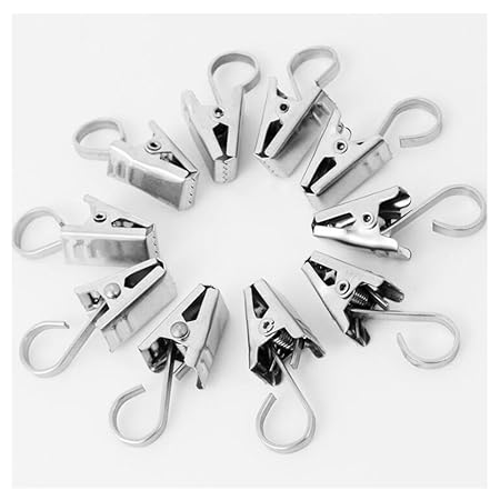 20 Pcs Stainless Steel Curtain Clip Curtain Hook And Accessories