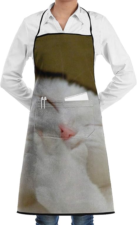 Amazon エプロン おもしろ 猫 顔 足 首掛け カフェエプロン おしゃれ H型 動きやすい 仕事用 家庭用 シワになりにくい 男女兼用 エプロン オンライン通販
