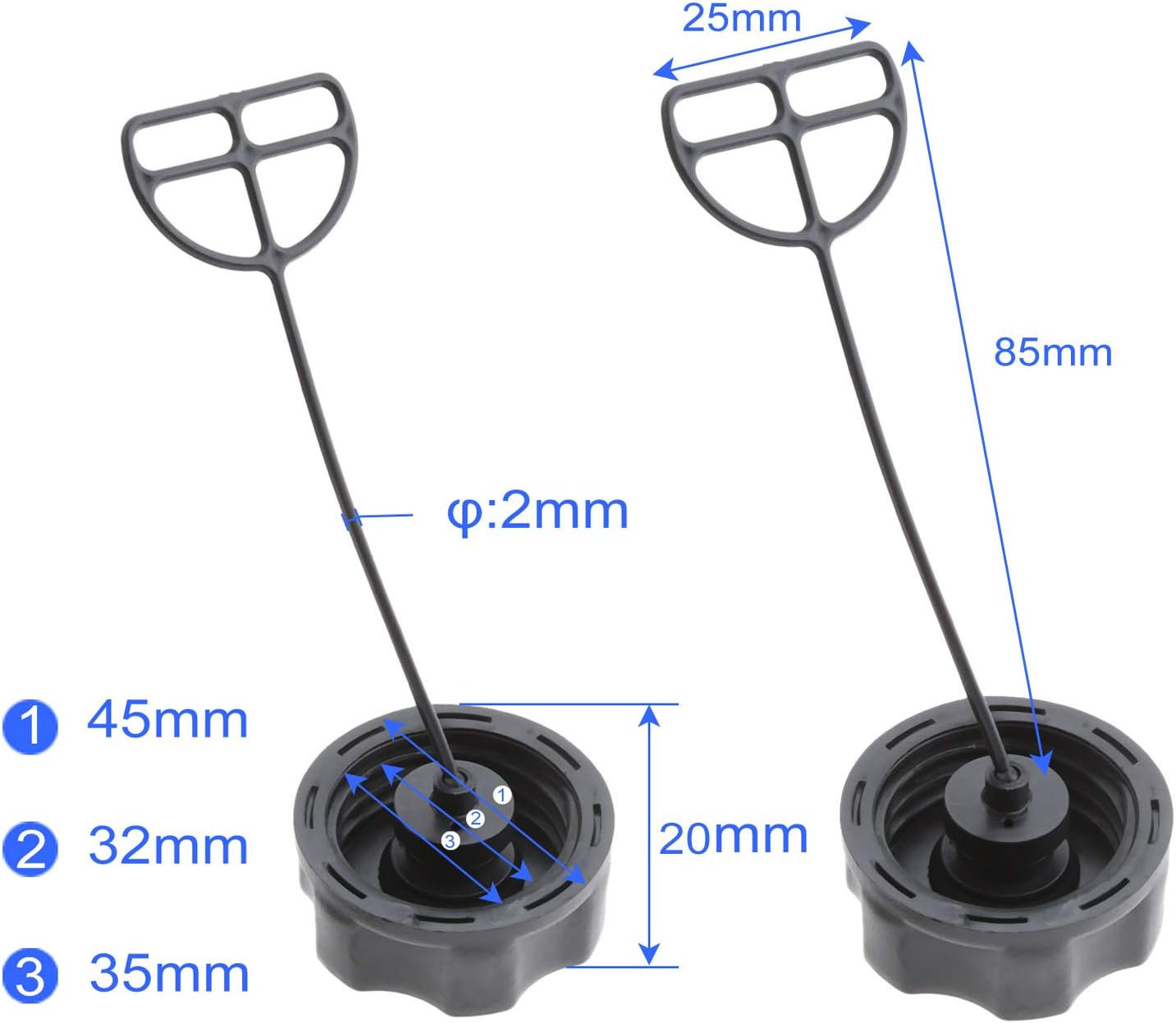 bowarepro 2Pcs Fuel Tank Cap Brushcutter Strimmer Hedge Trimmer Lawn Mower Grass Brush Cutter For 33CC 43CC 52CC CG330 CG430 Chinese Engine Motor - Image 3