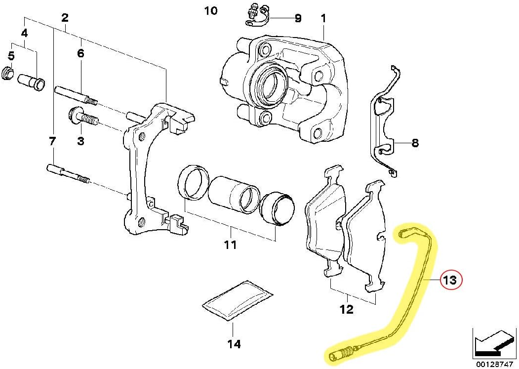 34356870350 BMW Rear Sensor Wear Pad Brake Brake Wear,Sensors lowest