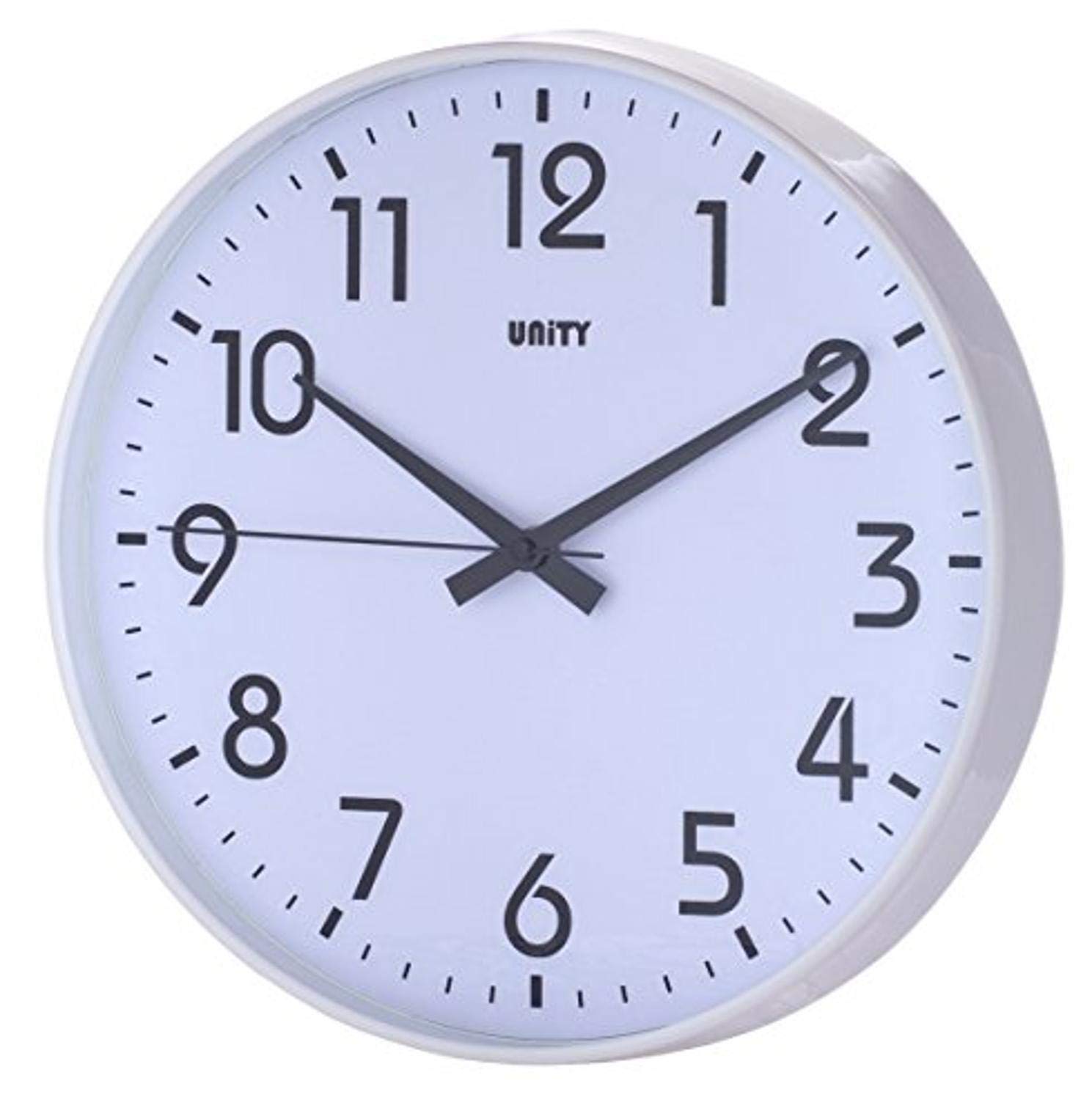 Unity Fradley Silent Sweep NonTicking Modern Wall Clock, 12Inch