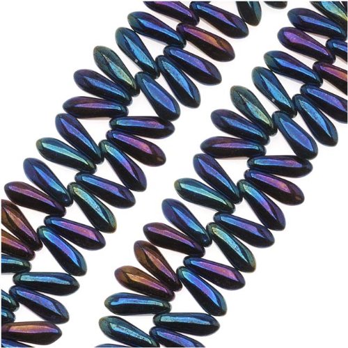 Jablonex Czech Glass 3 x 10mm Dagger Beads - Blue Iris (50)