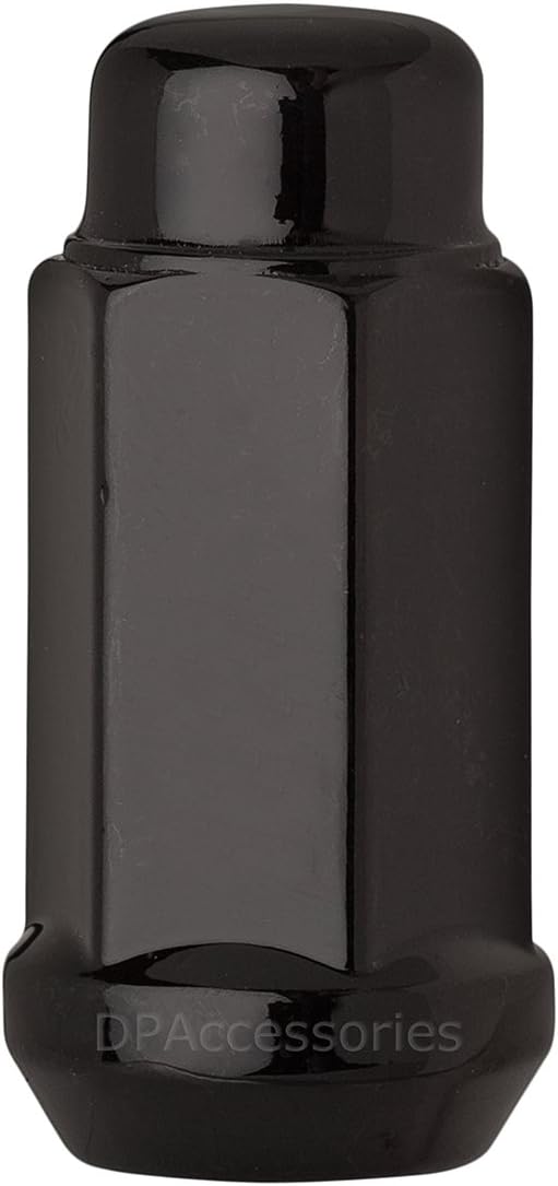 DPAccessories LCB4B8HE2BK04020 20 Black 14x1.5 Closed End XL Bulge Acorn Lug Nuts - Cone Seat - 19mm Hex Wheel Lug Nut: Automotive