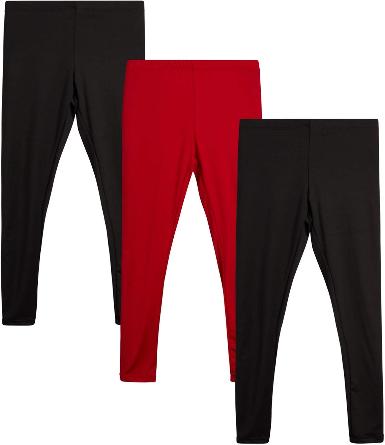 Sweet Hearts Girls’ Active Leggings – 3 Pack Performance Leggings: Clothing