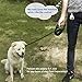 Peteast Retractable Dog Leash, 360° Tangle-Free, Heavy Duty Up to 55lbs pets, 16ft Strong Reflective Nylon Tape with Waste Bag Dispenser, One-Handed Brake/Pause/Lock