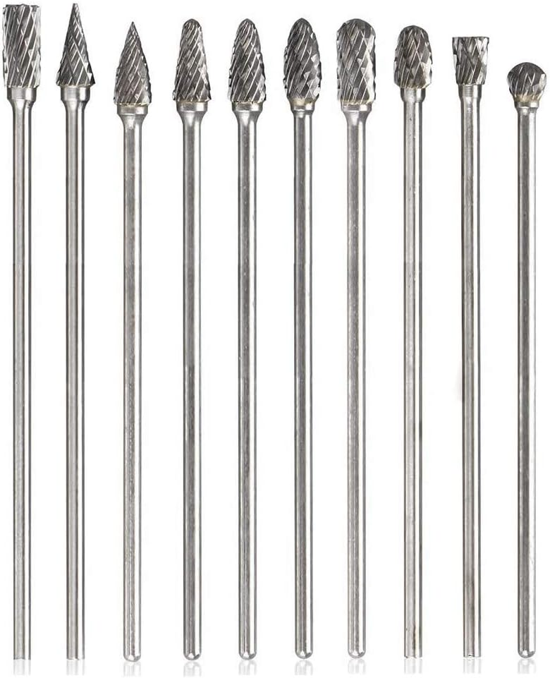 Mesee 10 Pieces Tungsten Carbide Rotary Burrs