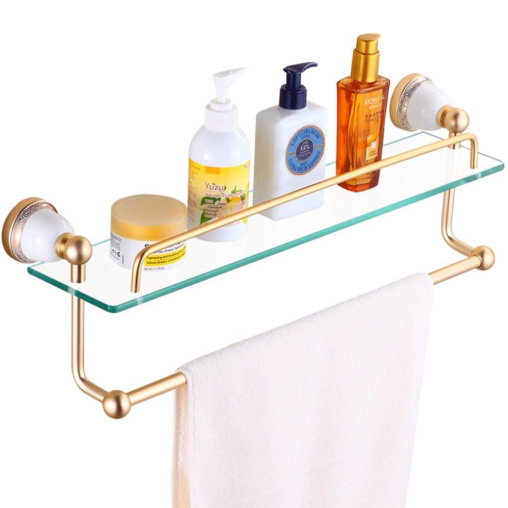 60 Off Wenzhe Over Toilet Bathroom Shelf Rack Washroom Shower Wall Mounted Corner Dressing Table Glass Aluminum Punch Punch Free White Gold Storage Organizer Color Gold Siddharthaengineering In