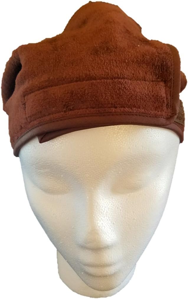 Hansderma SkinSoft Spa Headband for Facials, Makeup, Shower, Spa Wrap, Hairband, Made in Korea. 100% Cotton Shearing Fabric (Wide-Chocolate)