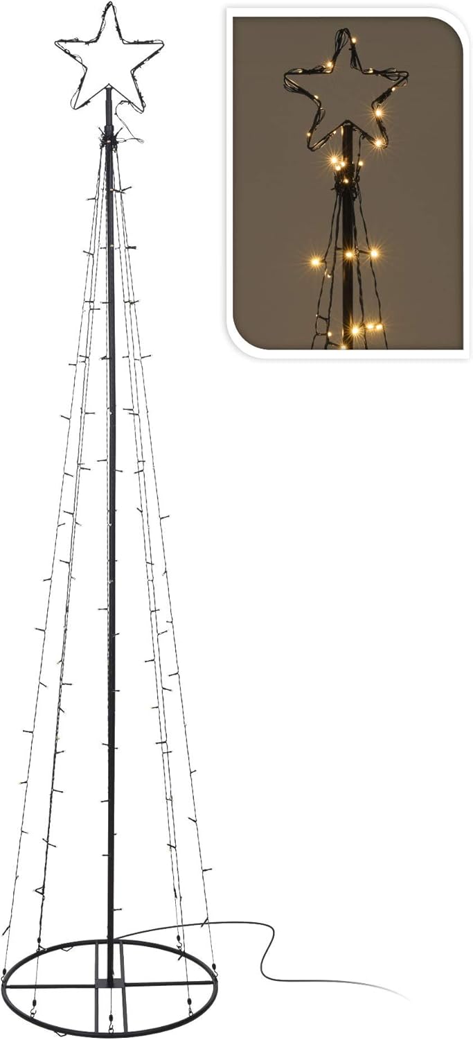 LED Metall Weihnachtsbaum schwarz 140 LED Höhe 240 cm Beleuchteter Deko Baum Tannenbaum