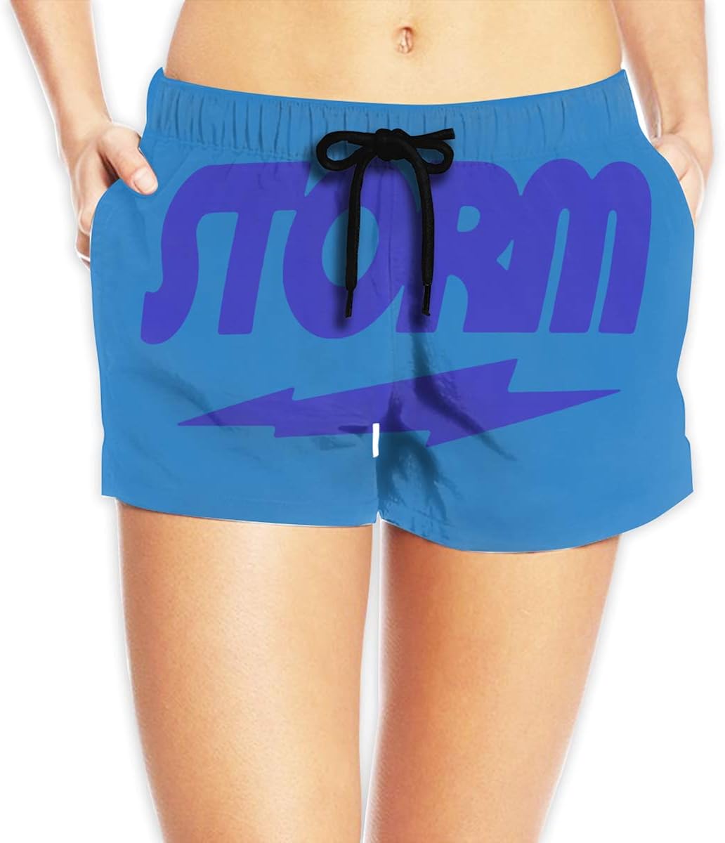 CVHFJYFT Storm Bowling Beach Pants for Womens Quick Dry Beach Shorts