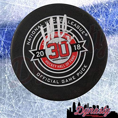 Martin Brodeur New Jersey Devils Autographed Hockey Hall of Fame Logo Puck - Fanatics Authenticated