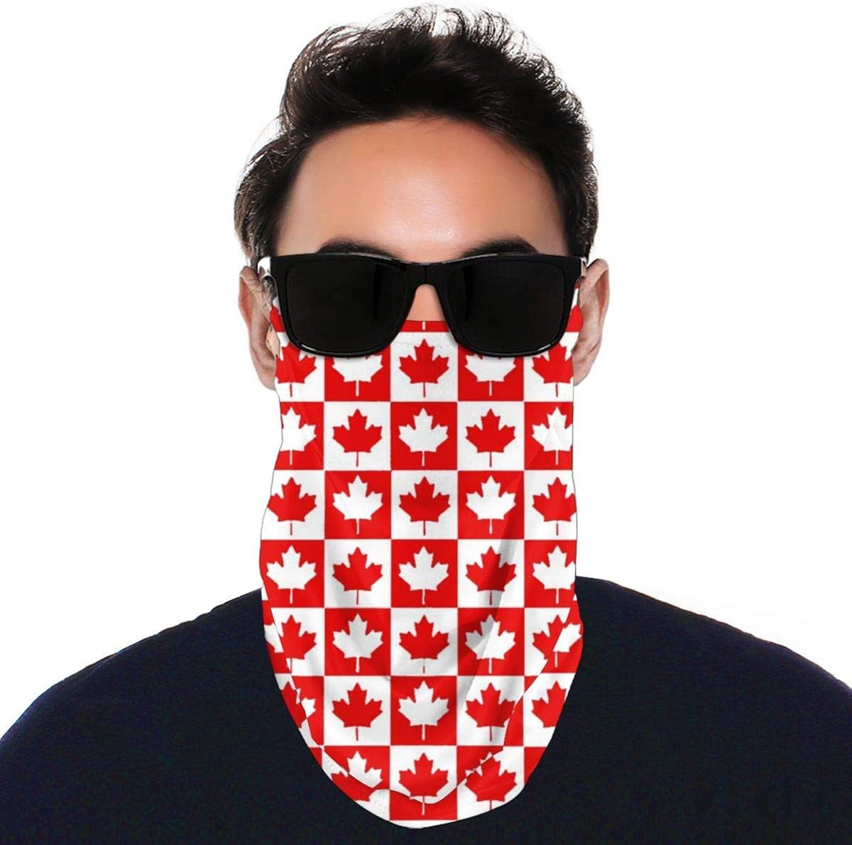 Lsjuee Face Bandanas,Canadian Canada Ca Flag Maple Leaf Scarf Bandanas
