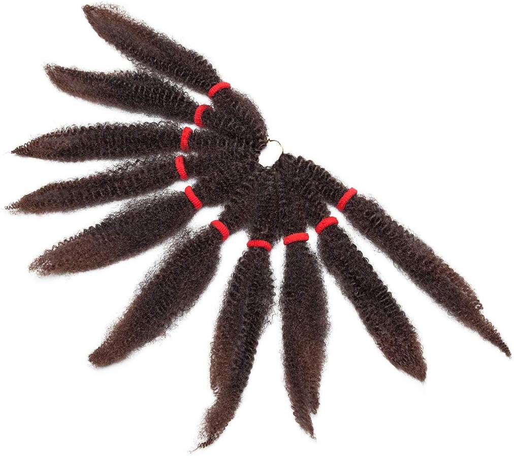 3 Bundles/Pack Curly Crochet Hair Bulk Braiding Hair 11 inch 120g Kinky Crochet Afro Kinky Twists Crochet Hair Extensions Hair Extensions Black mix Dark Auburn - Image 5