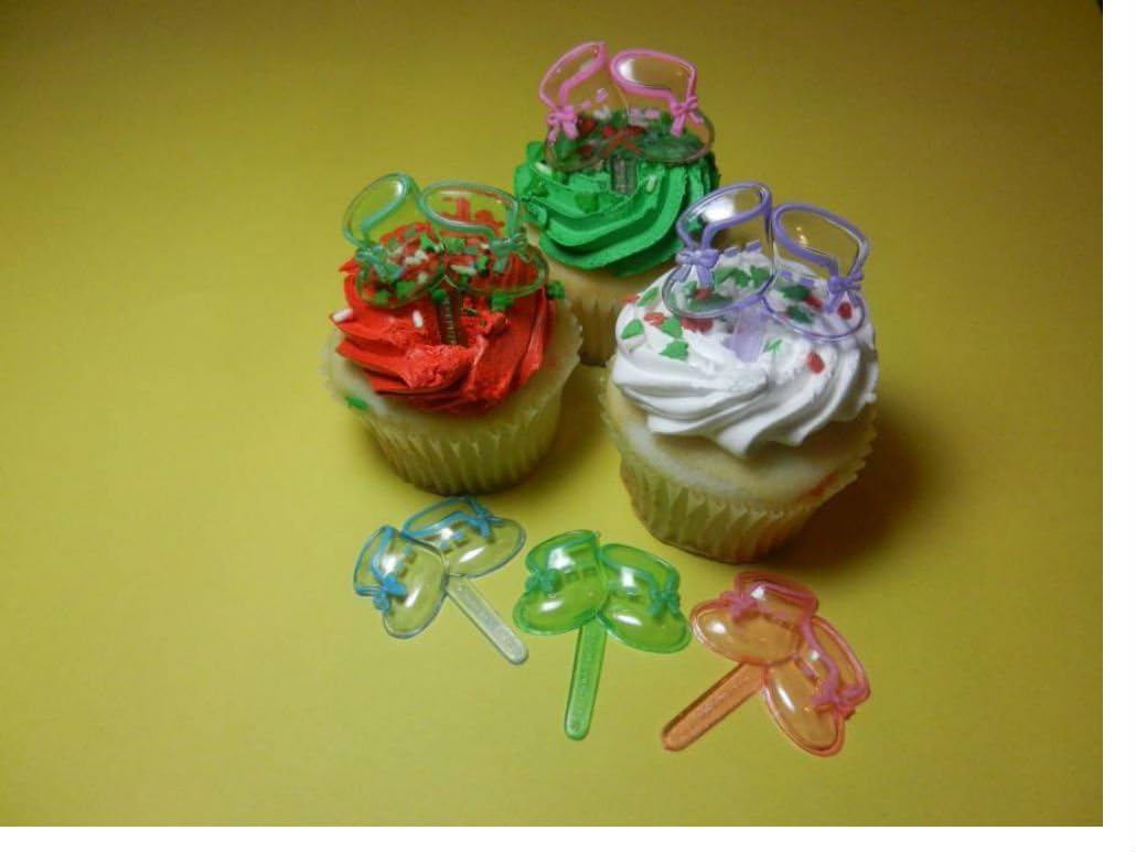 12 Cute Baby Bootie Shoe Baby Shower Cupcake Toppers Cookie Pops Decorations