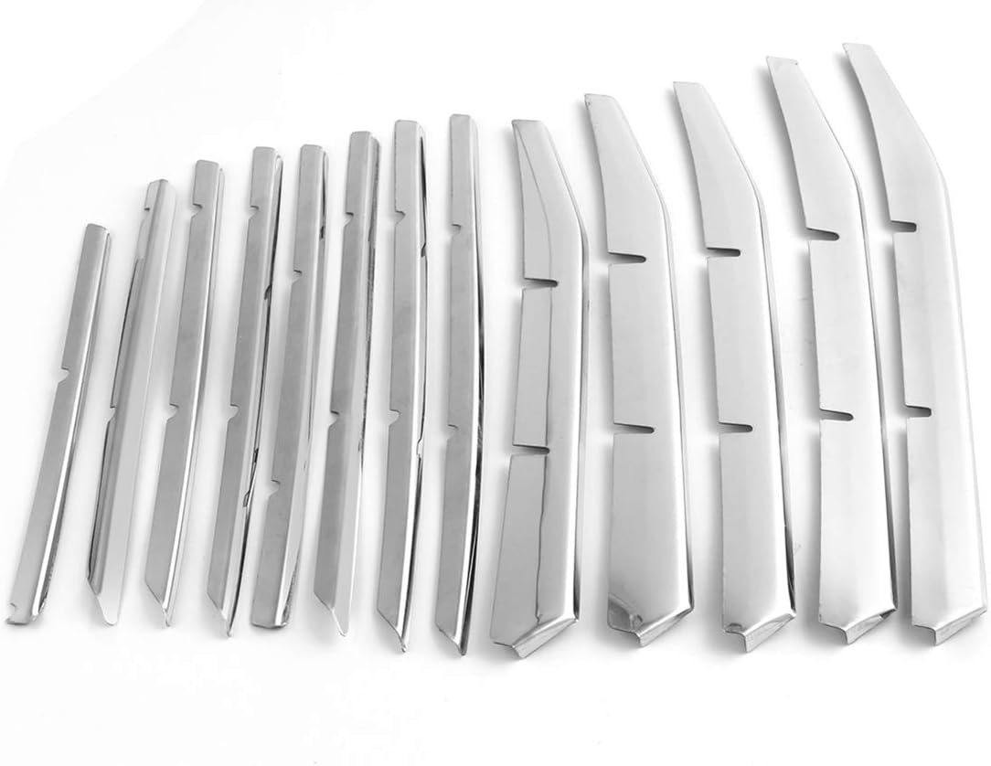 Viviance Stainless Front Grille Bottom Trim Cover Chrome Strip For Peuge-ot 3008 GT 2016 2017 2018 2019 2020 5008 GT 2017 2018 2019 2020-26pcs - Image 5