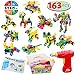 JOYIN 163 Pcs Educational Construction Engineering Building Block Creative Game Engineering Educational STEM Toy Learning Set with Electric Drill and Storage Box