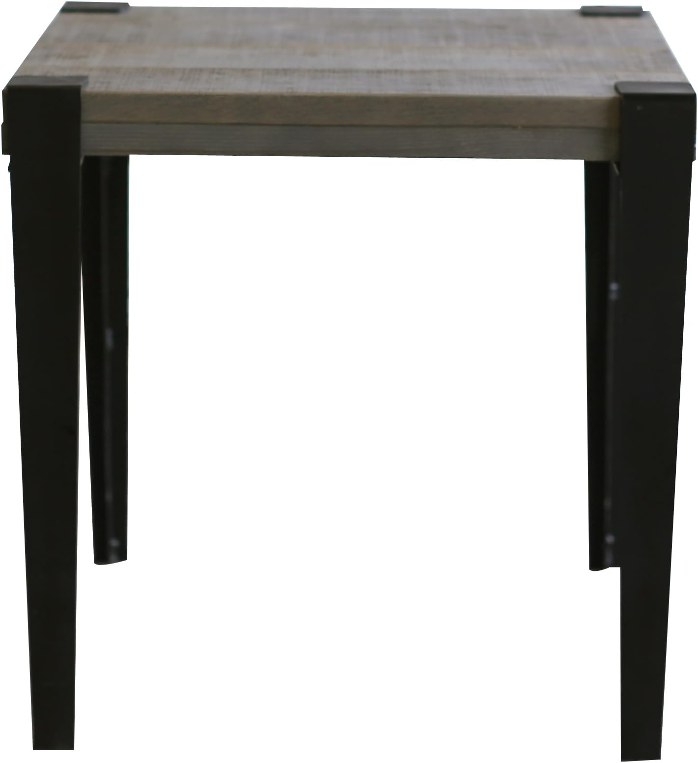 ArtMaison.ca End Table with Real Canadian Pine Top and Clamp Style Metal Legs, Gray, 20-Inch by 20-Inch by 20-Inch