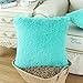 CaliTime Super Soft Throw Pillow Case Cover Plush Faux Fur 18 X 18 Inches Turquoise