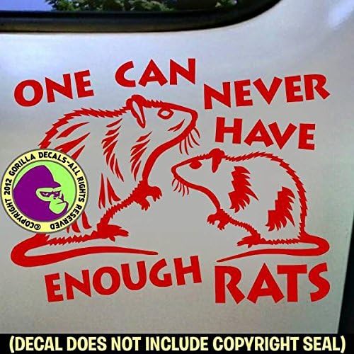 NEVER ENOUGH RATS Funny Pet Rat Vinyl Decal Sticker D