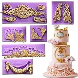 ( 6 in Set)Baroque Style Curlicues Scroll Lace Fondant Silicone Mold for Sugarcraft, Cake Border Decoration, Cupcake Topper, Jewelry, Polymer Clay, Crafting Projects By Palker sky
