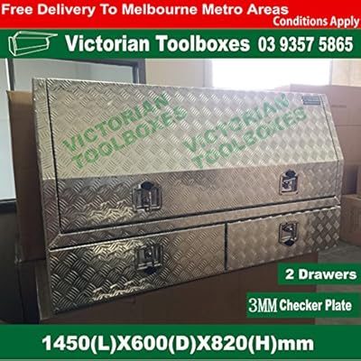 3mm 1400x600x820mm Aluminium Tool Boxes Full Door Truck Ute Tool