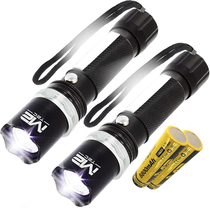 2x 2 LED Taschenlampe Polizei Swat Led Cree Zoom 1000 M Leuchtweite Power Akku Amazon.de