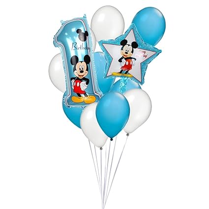 Amazon Com Mickey Mouse 1st Birthday Balloon Bouquet Toys Games