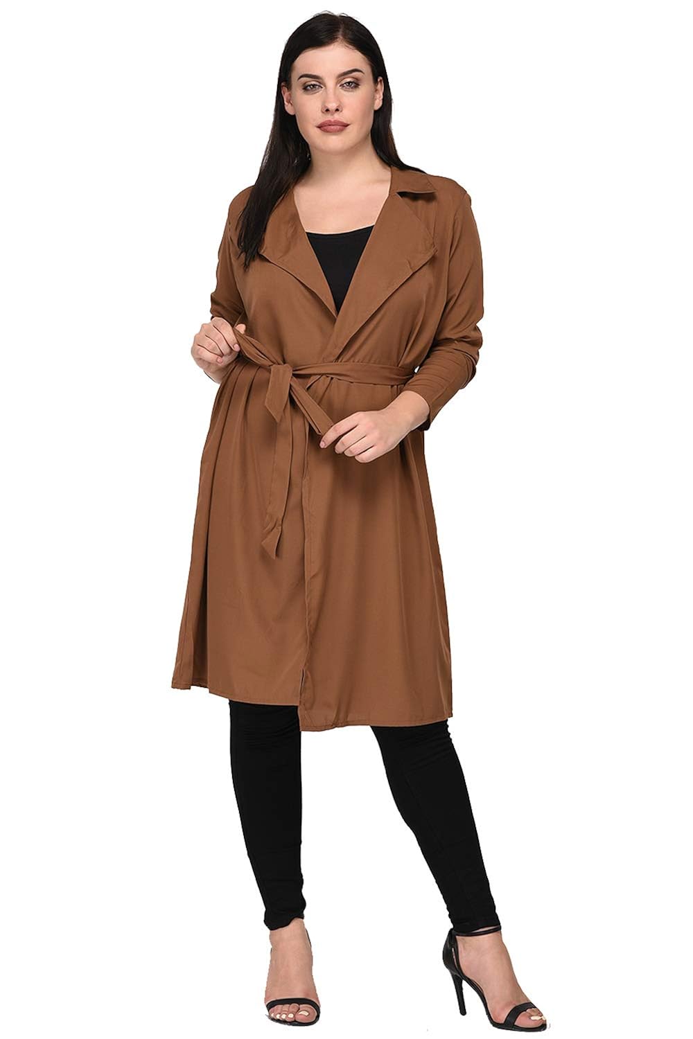 lastinch brown plus size trench coat