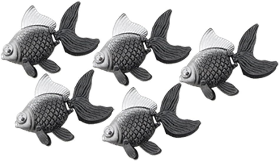 uxcell 5 Piece Plastic Floating Fish Aquarium Décor, Mini, Gray Silver Tone