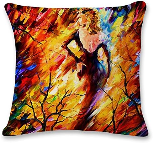 DeMissir Oil Painting Sexy Woman Throw Pillow Covers Cotton Linen Sofa Decorative Square Pillow Cushion Cases 18 X 18 Inch (Double-sided Printing, A001)