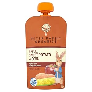 Peter Rabbit Organics, Apple, Sweet Potato, and Corn, 4.4 Ounce Pouches, Pack of 10