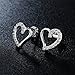 AoedeJ Open Heart Stud Earrings 925 Sterling Silver Earrings Inlay CZ Stone Girls and Women Earrings (Heart style 3)