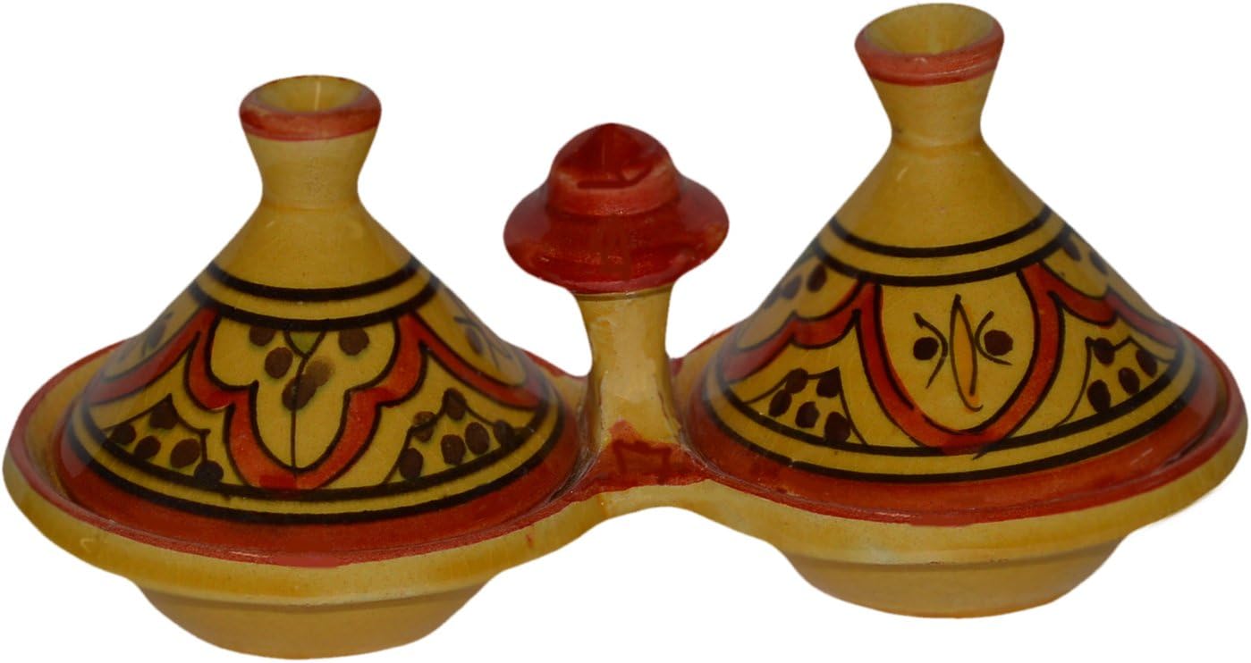 Moroccan Handmade Tagine Double Spice Holder seasoning Container