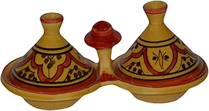 Moroccan Handmade Tagine Double Spice Holder seasoning Container