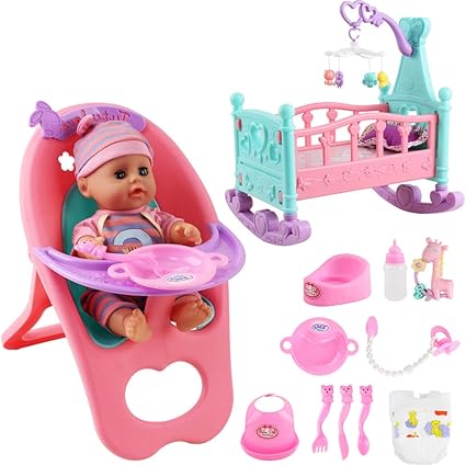 doll crib and highchair set