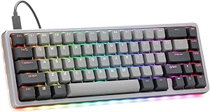 Drop ALT High-Profile Mechanical Keyboard — 65% (67 Key) Gaming Keyboard, Hot-Swap Switches, Programmable Macros, RGB LED Backlighting, USB-C, Doubleshot PBT, Aluminum Frame (Kaihua Box White, Gray)