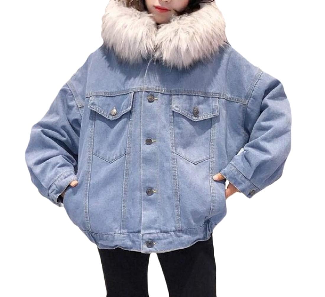 Denim Jackets YUNY Women Fur Collar 