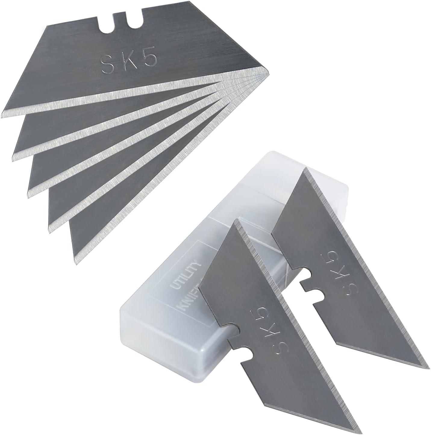 30Pack Heavy Duty Utility Knife Blades SK5 Steel Standard Size Utility Knife Replacement Blades with Storage Box: Home Improvement