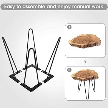 Hairpin Möbelbeine 40,6 cm blanker Stahl DIY Projekt kleine Möbelbeine