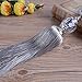Crystal Beaded Curtain Tie Back 2pcs Tassel Tie Backs for Curtain Beautiful Curtain Holdback Rope(Silver)