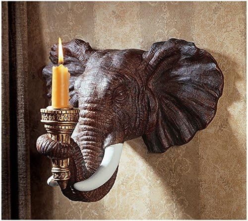 Adumly African Wildlife Elephant Candle Scounce Wall Sculpture Safari Home Decor
