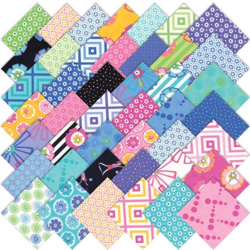 Moda Hubba Hubba Charm Pack, Set of 42 5-inch (12.7cm) Precut Cotton Fabric Squares